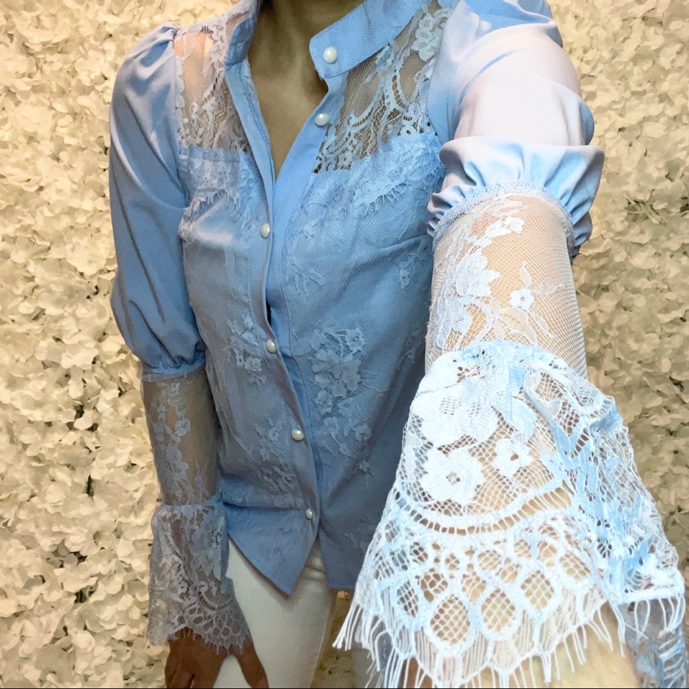 Something Blue Lace Blouse